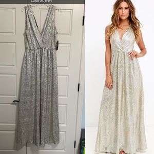 LULU’S ALL THAT SHIMMERS IS GOLD MAXI XL NWT